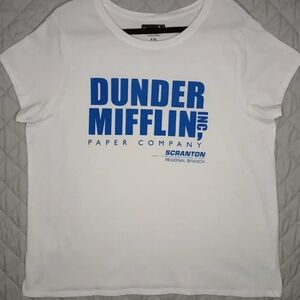 The Office Dunder Mifflin White and Blue Adult Short Sleeve Size XXL Graphic Tee